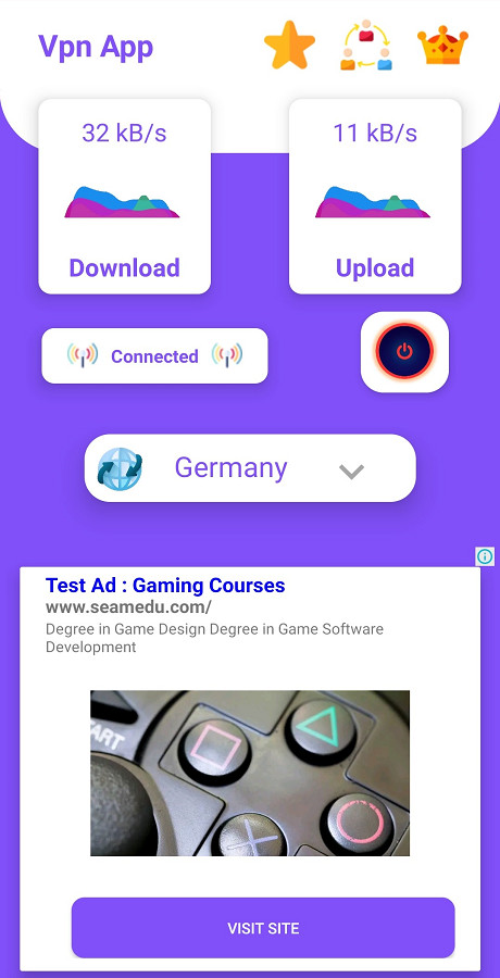 SwiftPro VPN Android App | In-App Purchase | AdMob Ready | Android Studio