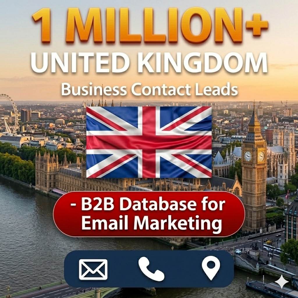 1 Million UK Business Email Database list B2B Contact leads | Excel CSV 2026