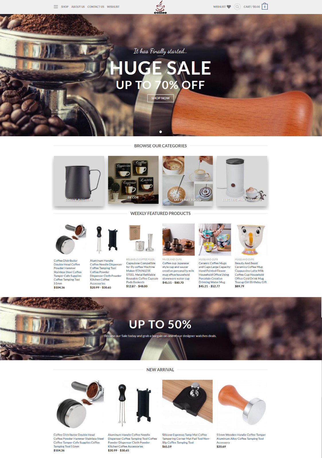 Turnkey Dropshipping Website, Coffee Makers Accessories Store + Free Hosting