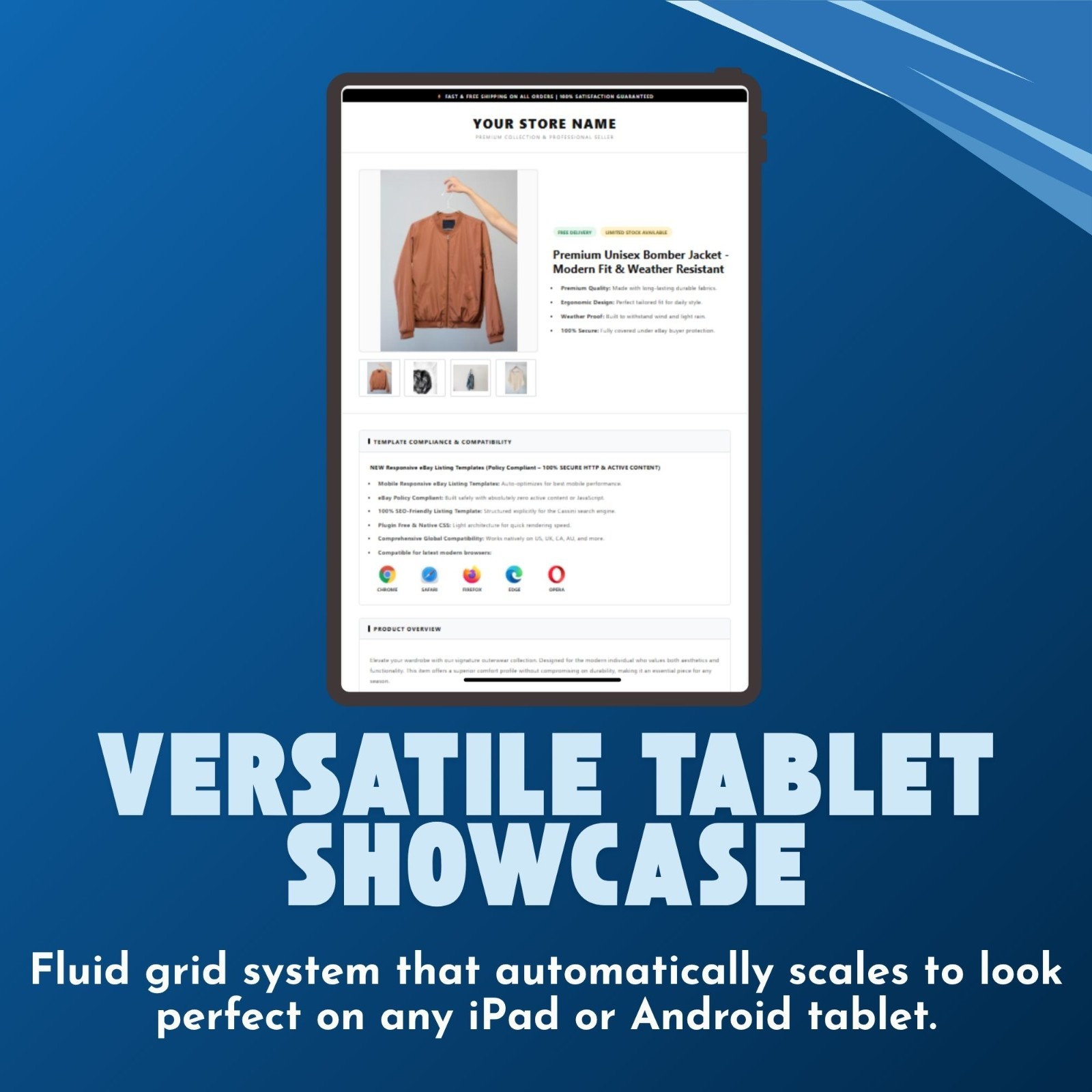 eBay Listing Template Professional Responsive Mobile Design HTML 2026