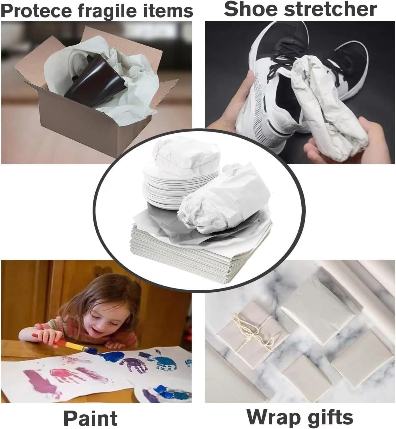 100 Sheets Packing Paper 12×12 Moving Supplies for Fragile Items Shipping Wrap