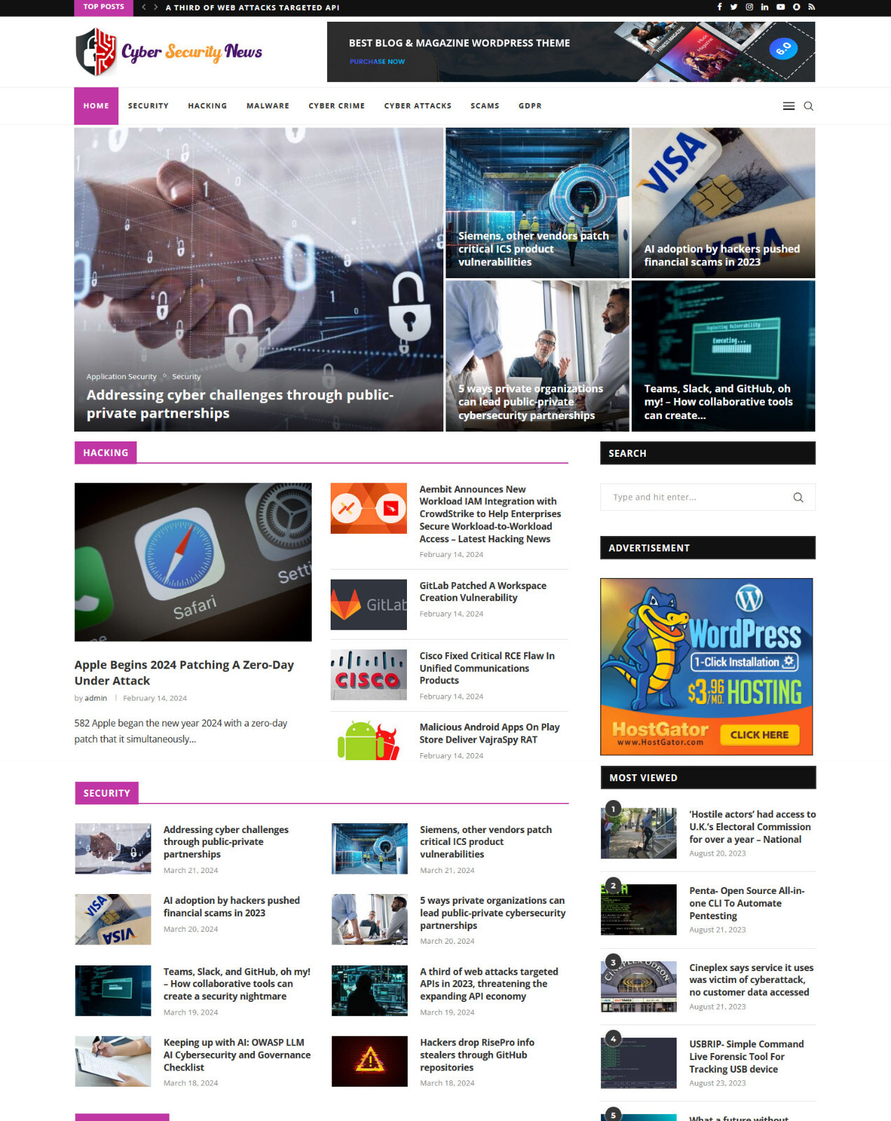 Cyber Security, Hacking NEWS Website, Autoblog + Free Installation
