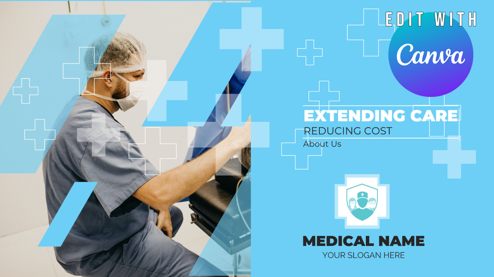 Horizontal Video Canva Template – Healthcare promo video for Medical Center