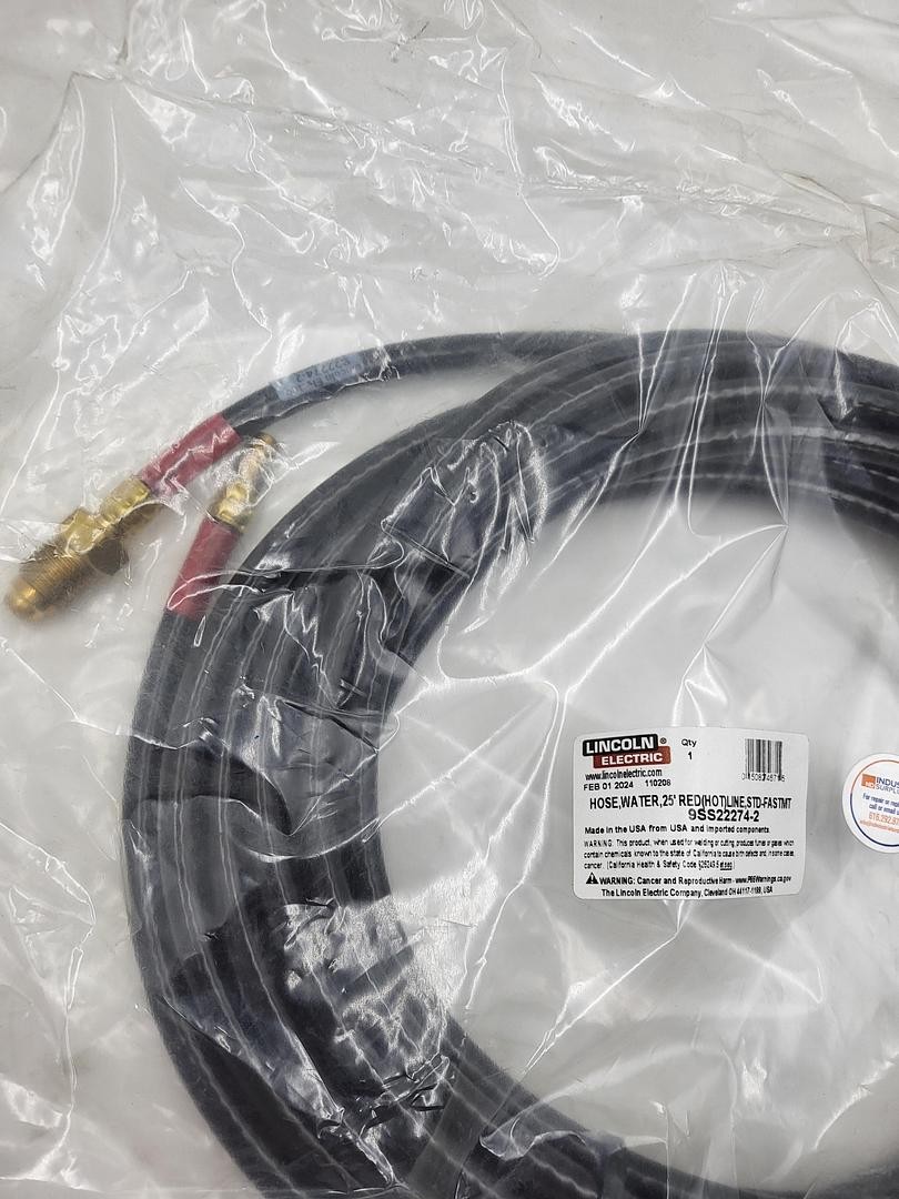 Lincoln Electric 9SS22274-2 RED (HOT) line water hose 25′ long *NEW *