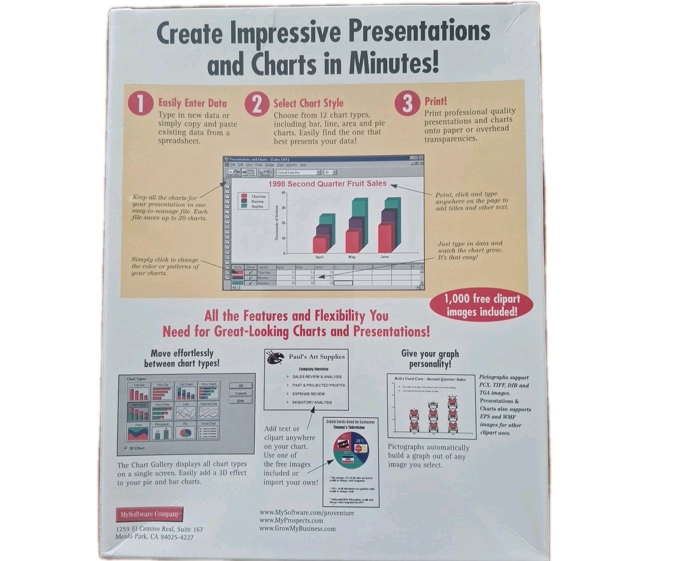 Presentations & Charts Professional Tools For Small Business CD ROM New Sealed