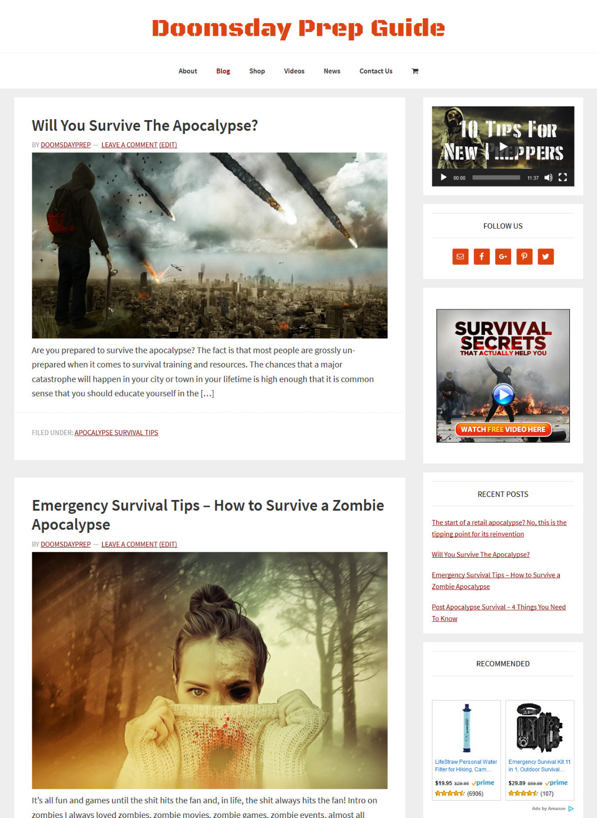 [NEW DESIGN] * DOOMSDAY PREP * store blog website business for sale AUTO CONTENT