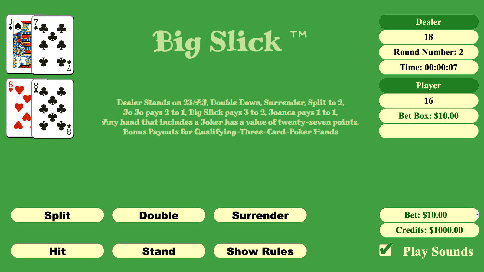 US Patent 9162137B2 issued for invention of a new family of casino-card games