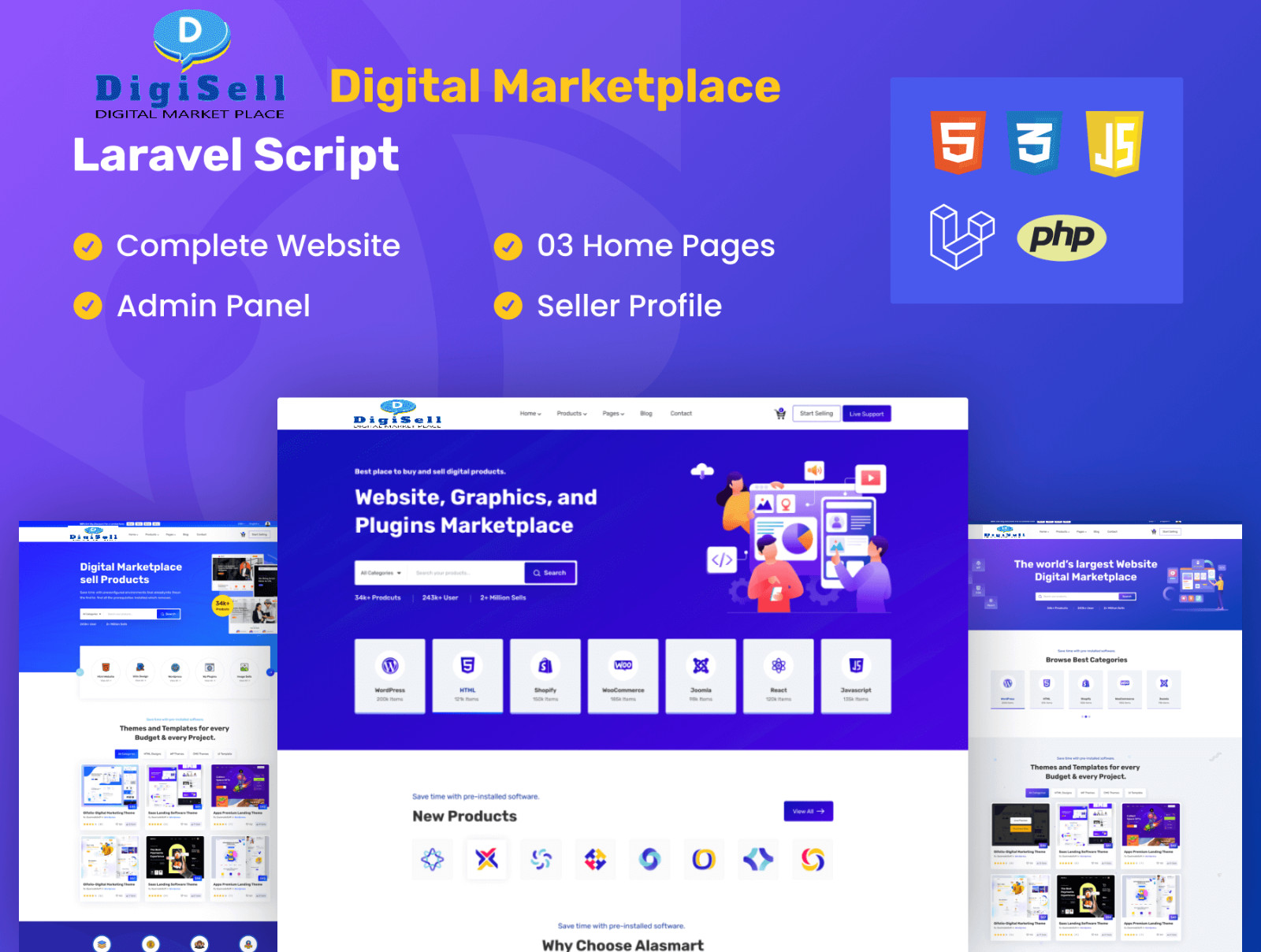 Prefessional Digital Product selling Laravel readymade website/ Marketplace