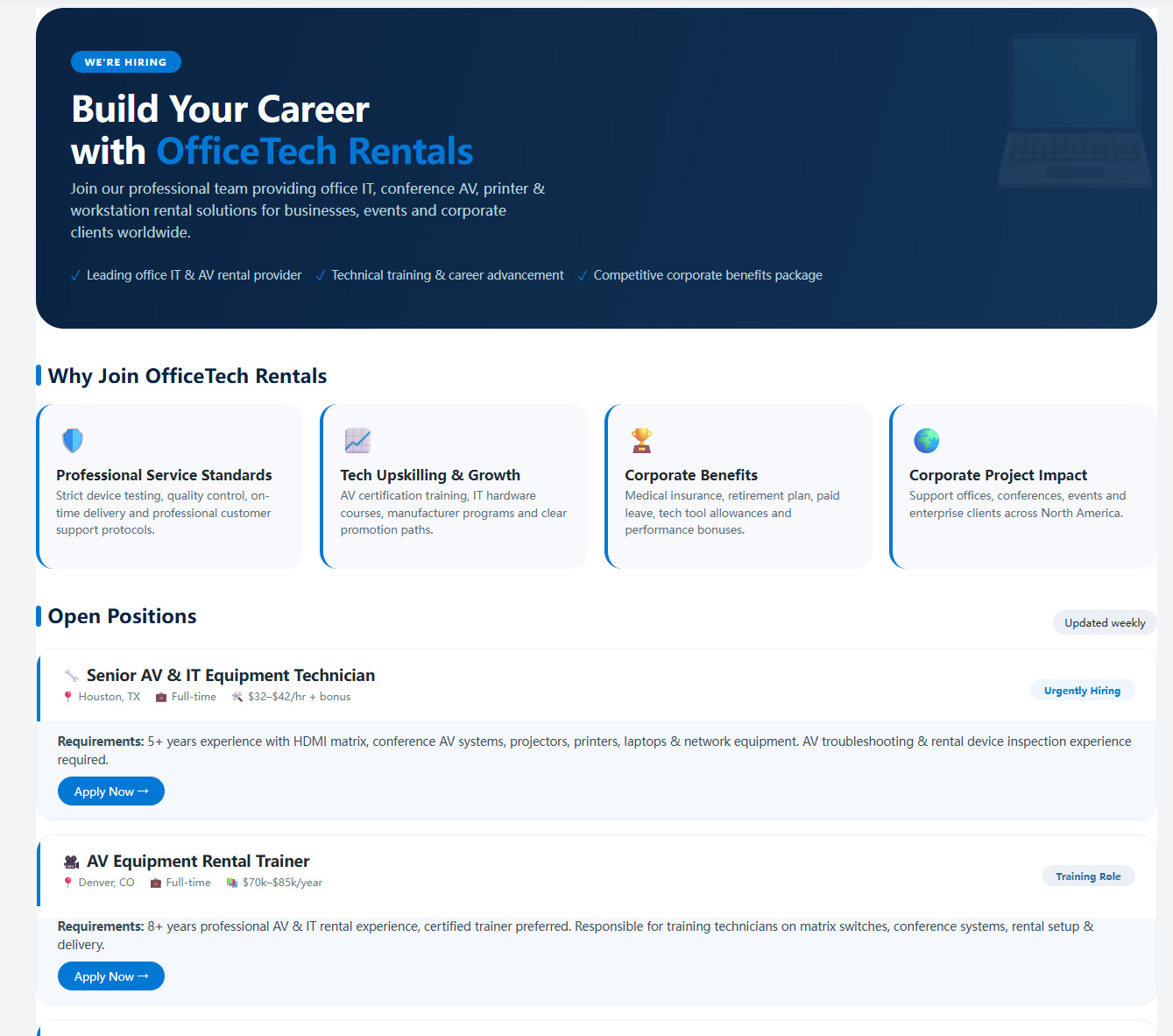 Office & IT Equipment Rental Website Free hosting / Free Installation Setup