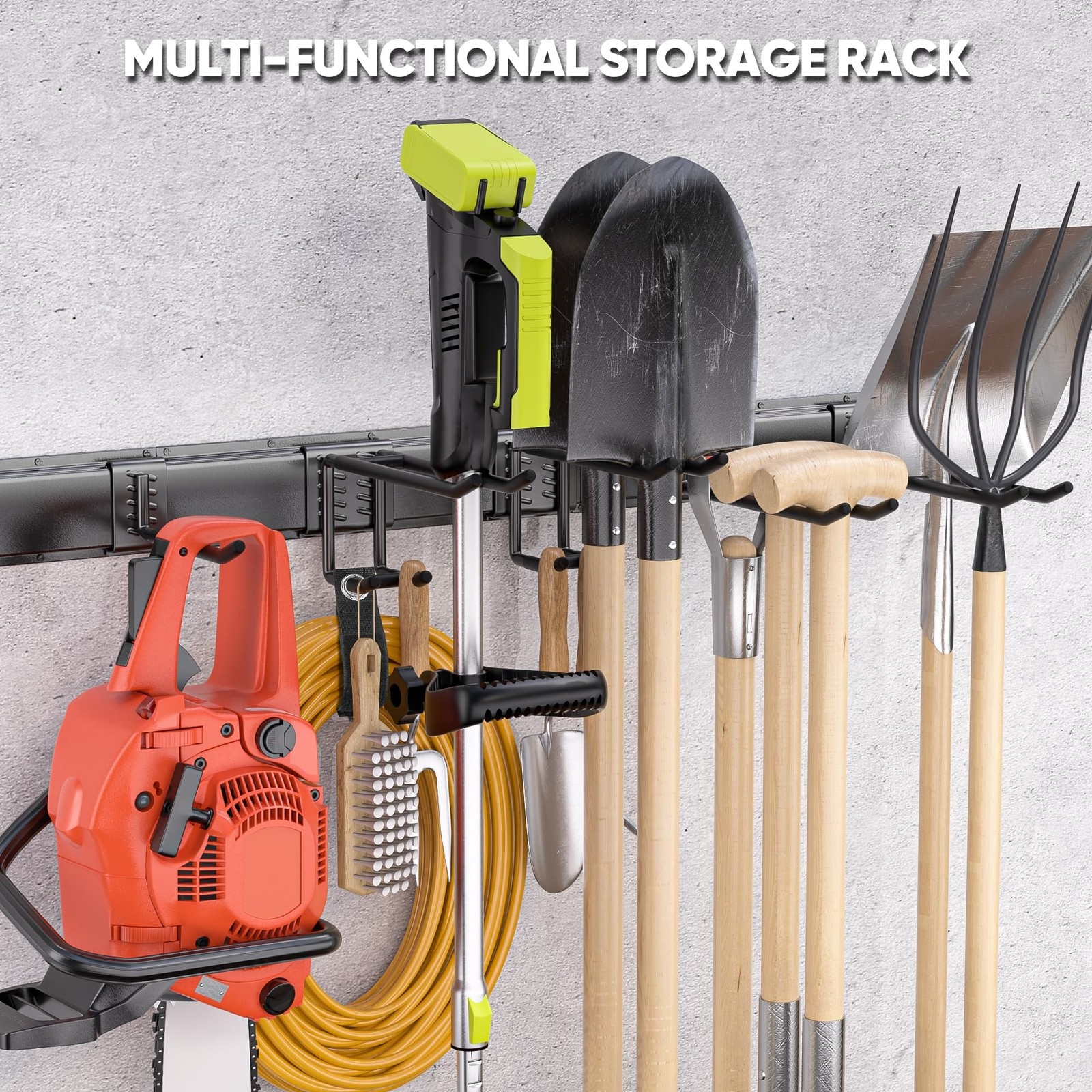 Garden Tool Organizer Wall Mount, 64 inches Tool Storage Rack with Adjustable…