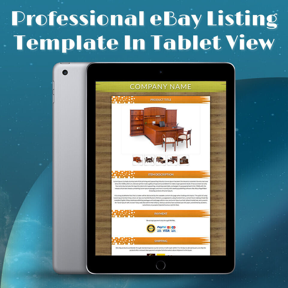 eBay Listing Templates Mobile Responsive HTTP 2019 Secure for Furniture Products