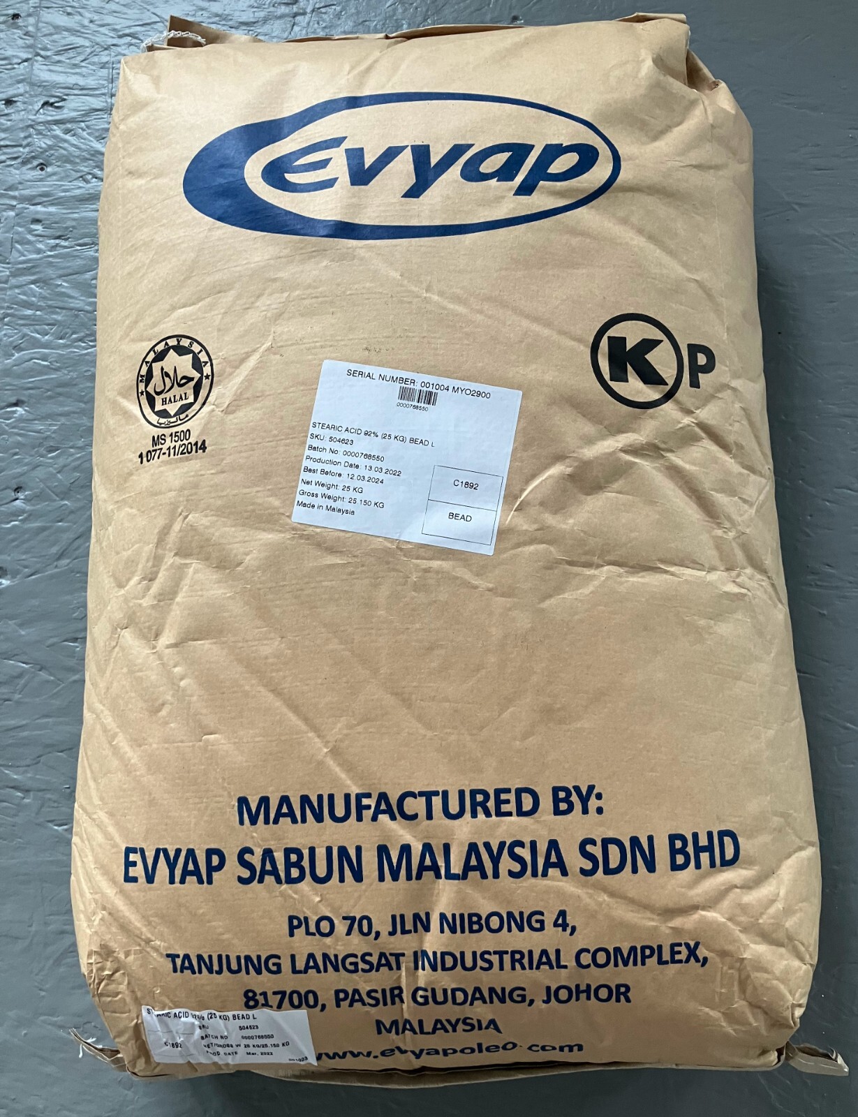 stearic acid 92% food grade 25 kg
