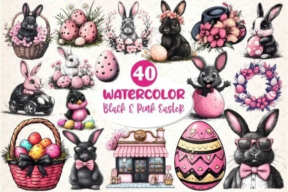 Happy Easter Clipart Huge Bundle
