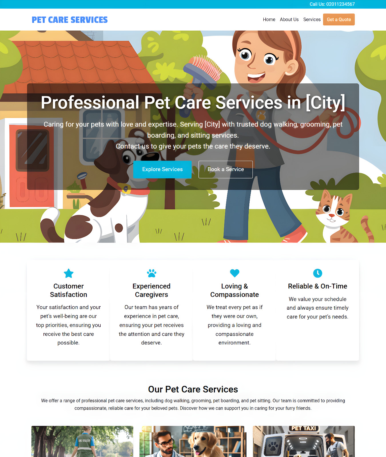 Pet Care Services Business Website | Ready-to-Use Professional Platform