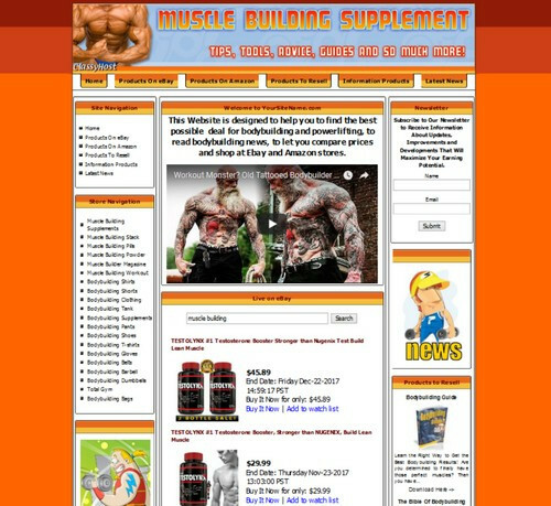 BODY BUILDING & WEIGHT LOSS STORE Affiliate Website Amazon+Google+Dropship