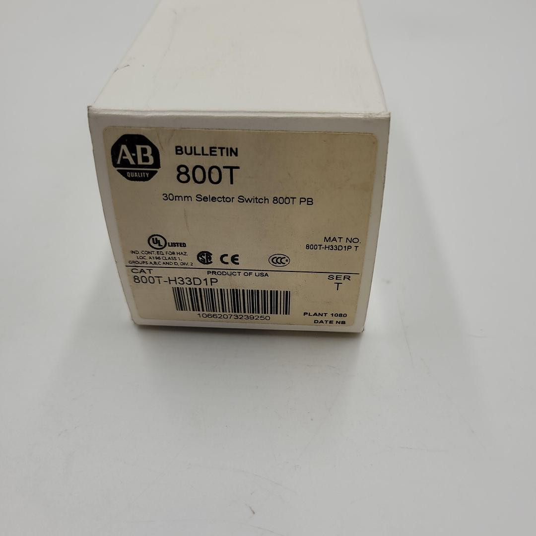 ALLEN BRADLEY 800T-H33D1P SELECTOR SWITCH with key in original box