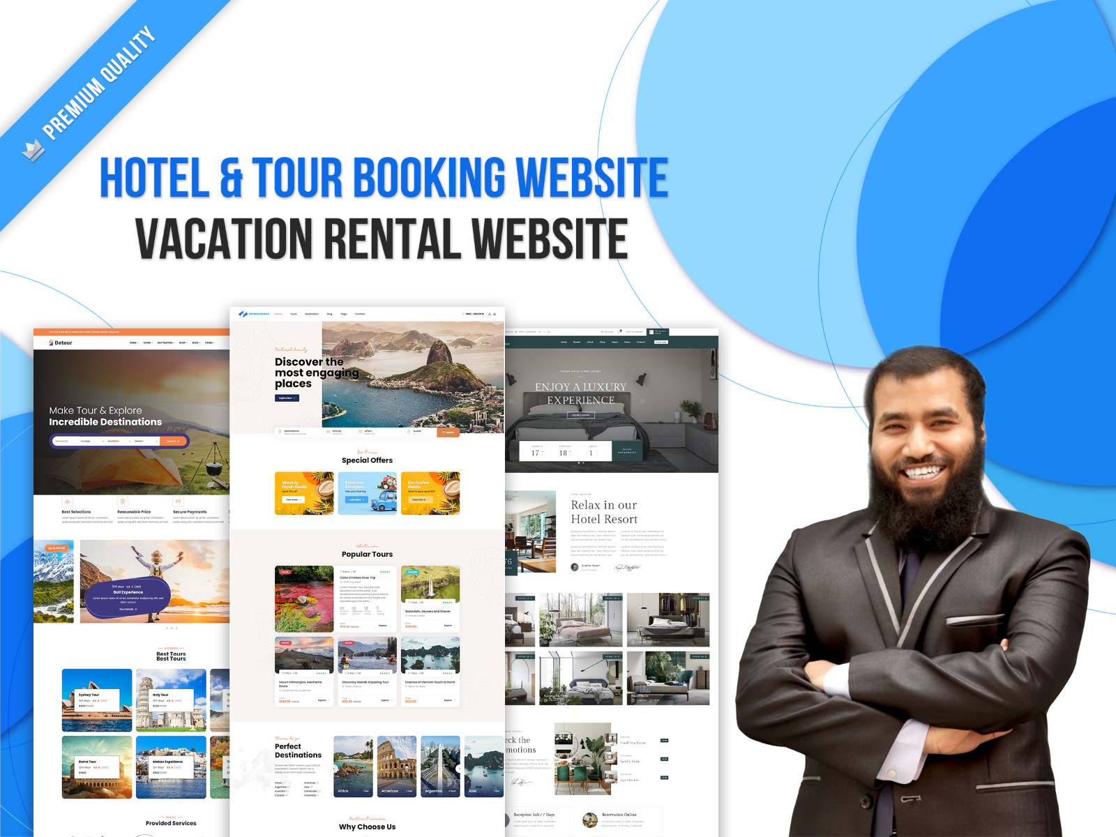 Hotel Booking Website, Travel & Tour Website or Vacation Rental Website