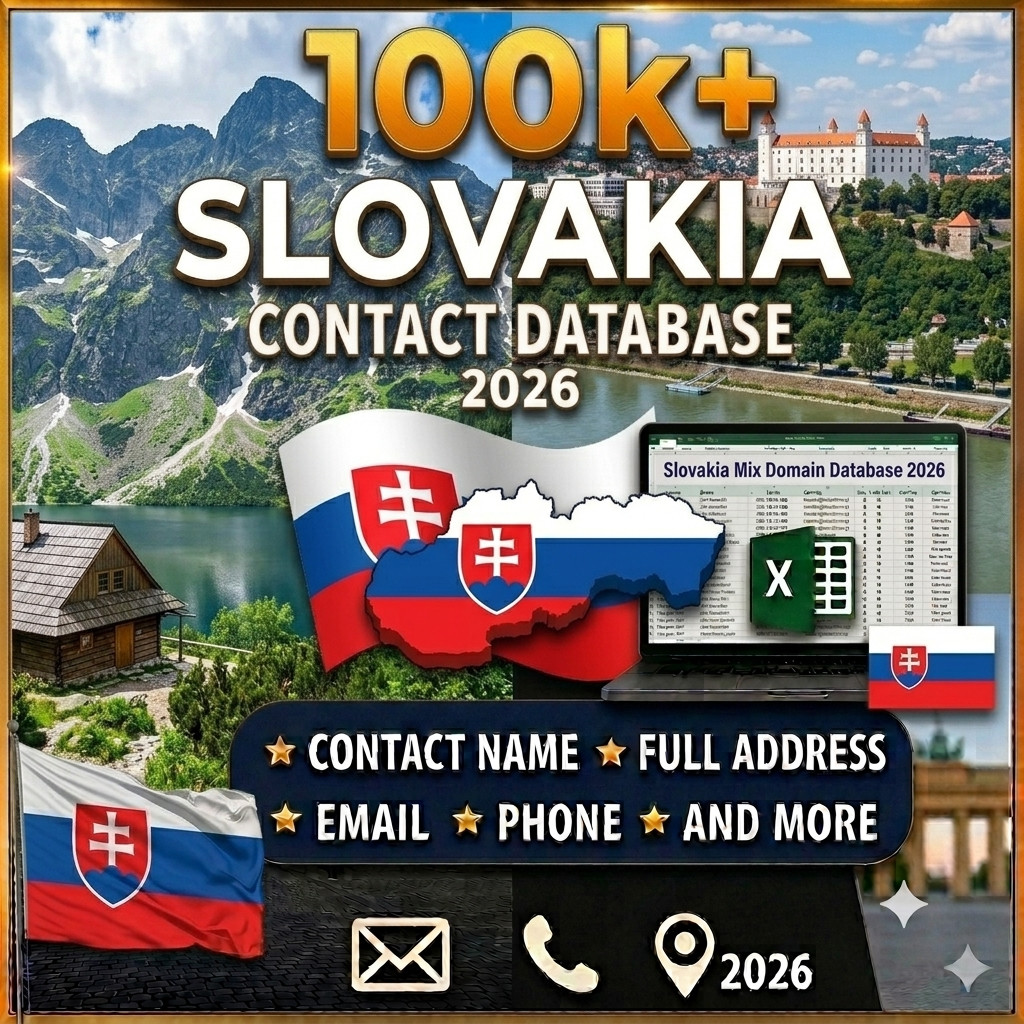 100k SLOVAKIA Email Database list 2026 | Contact Leads (Excel file)