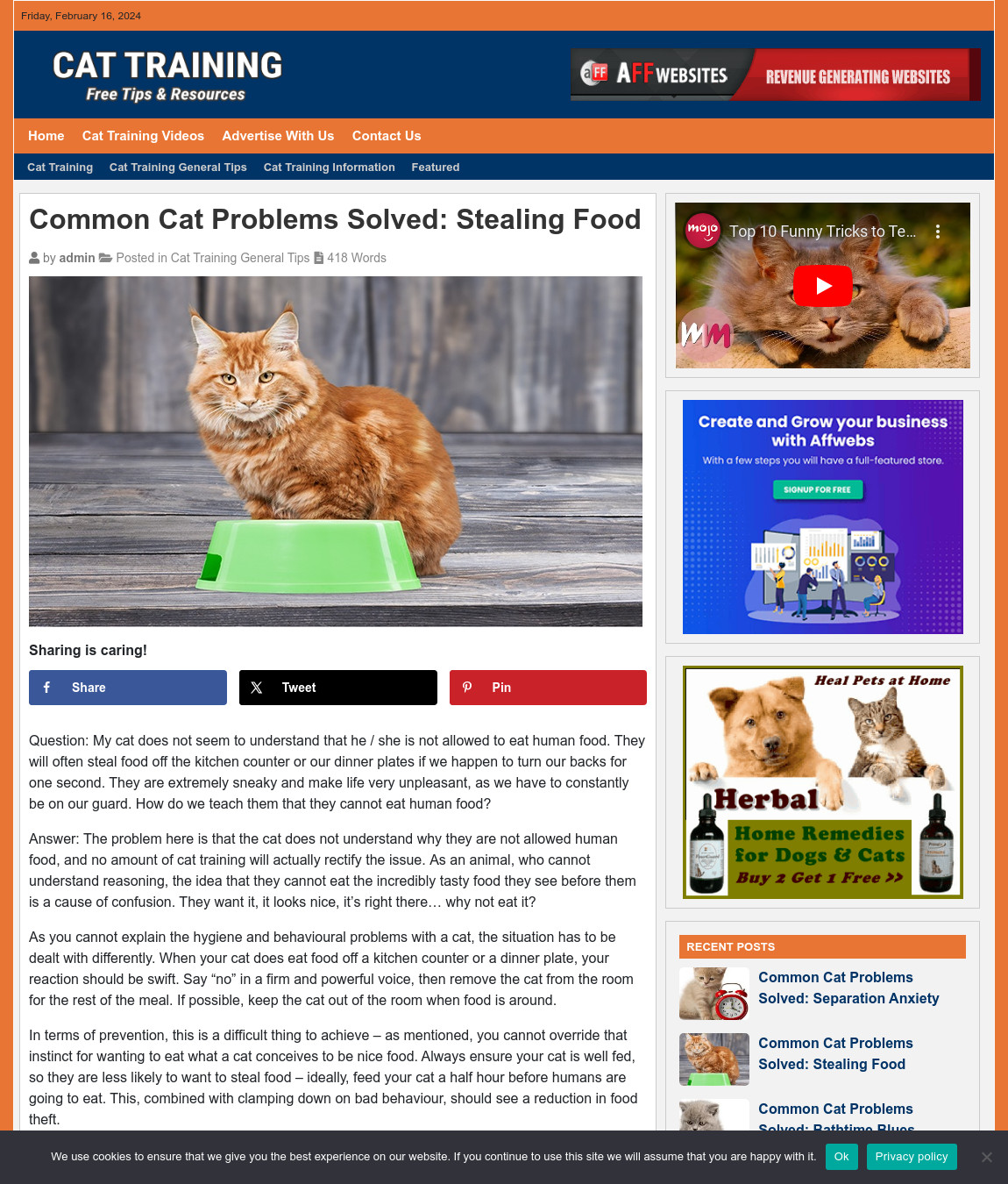 CAT TRAINING Website Business For Sale – Work From Home Internet Business