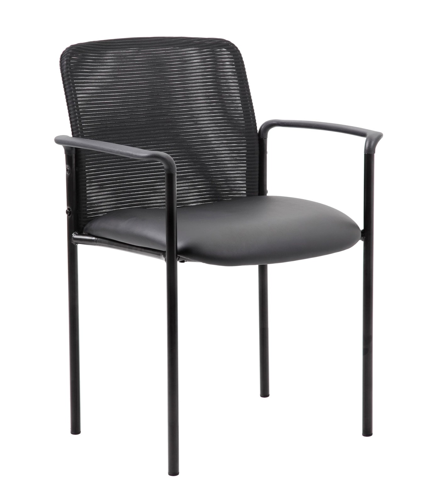 Boss Office Products Caressoft and Mesh Guest Chair in Black