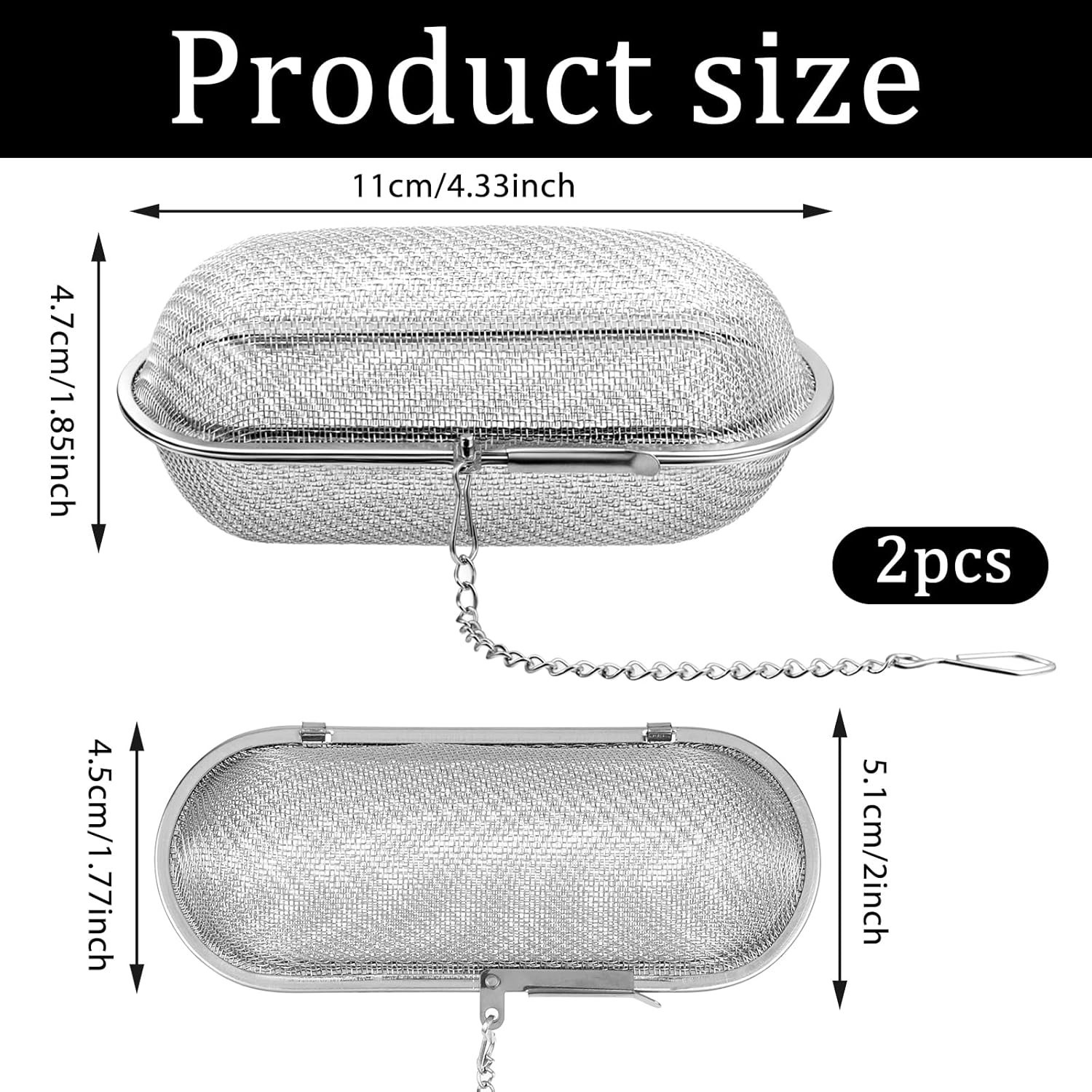 2PCS Stainless Steel Ultrasonic Cleaner Baskets for Jewelry Small Parts Washer