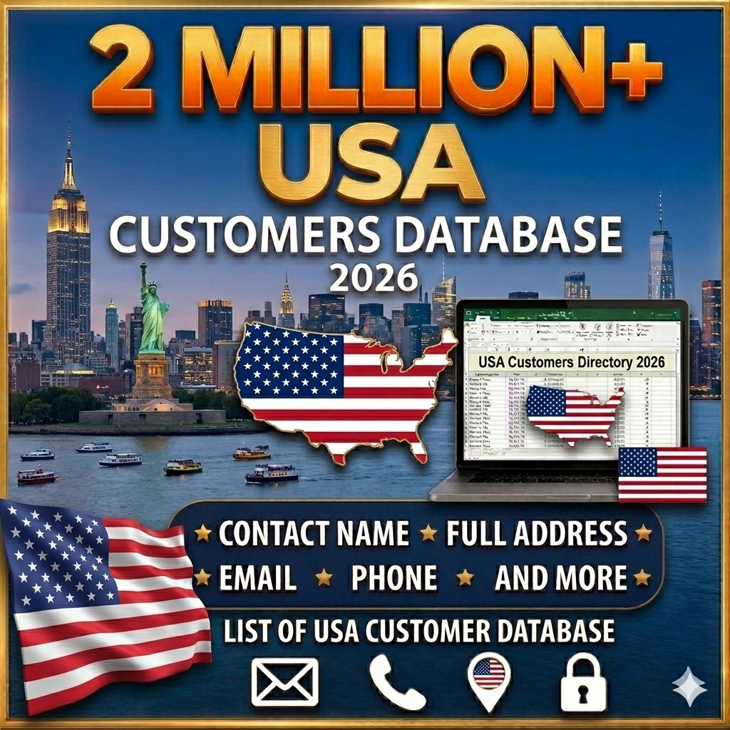 2 Million USA Customers Email Database – B2C Contact leads (Digital Download)