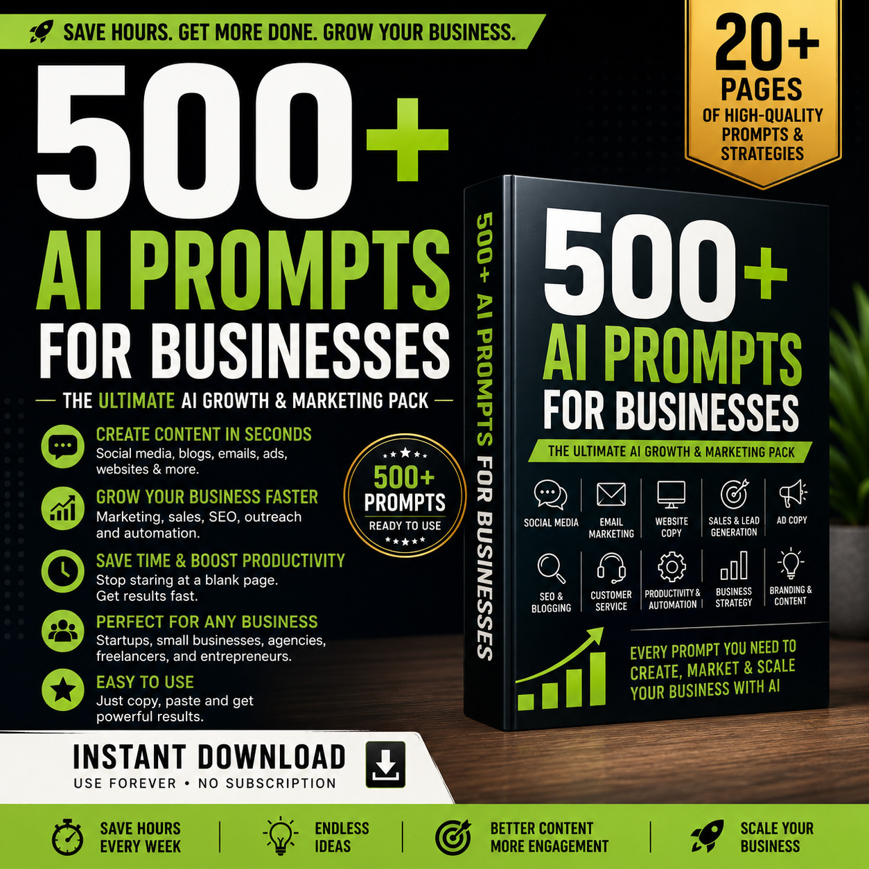 AI for Small Business 20 Pages ChatGPT Prompts Automation Guide Digital Download