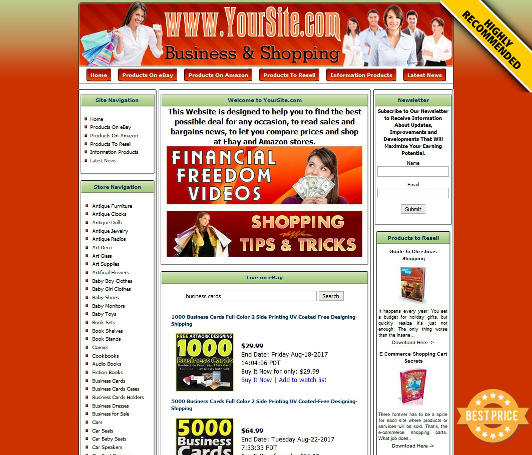 Business Shopping – Website For Sale, Amazon Store, Adsense, Domain.