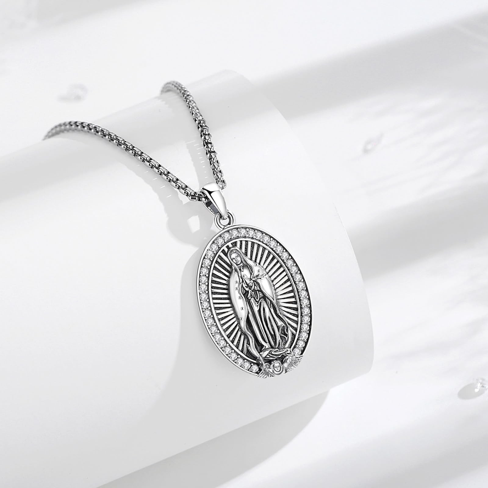INFUSEU 925 Sterling Silver Religious Protection Medal for Men Women Meaningf…