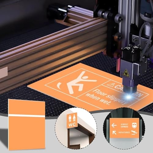 4PCS Laser Engraving ABS Plastic Sheets 12×8 Orange/White Engravable Blanks DIY