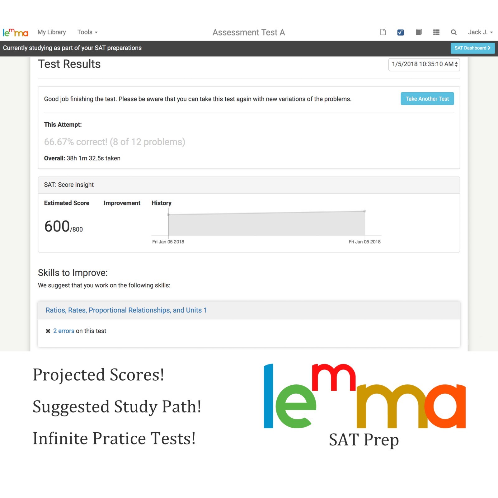 $20 off Best SAT Math Prep by Lemma, 1 Year Membership w/ Support