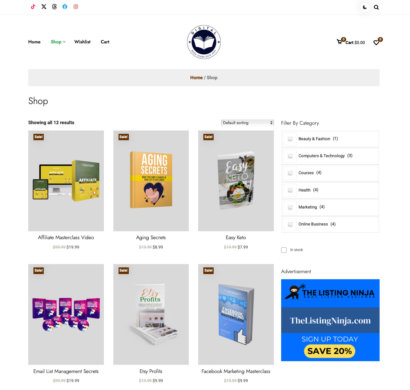 🥇 New Established eBook Store Website for Sale – Ready-to-Run Passive Business