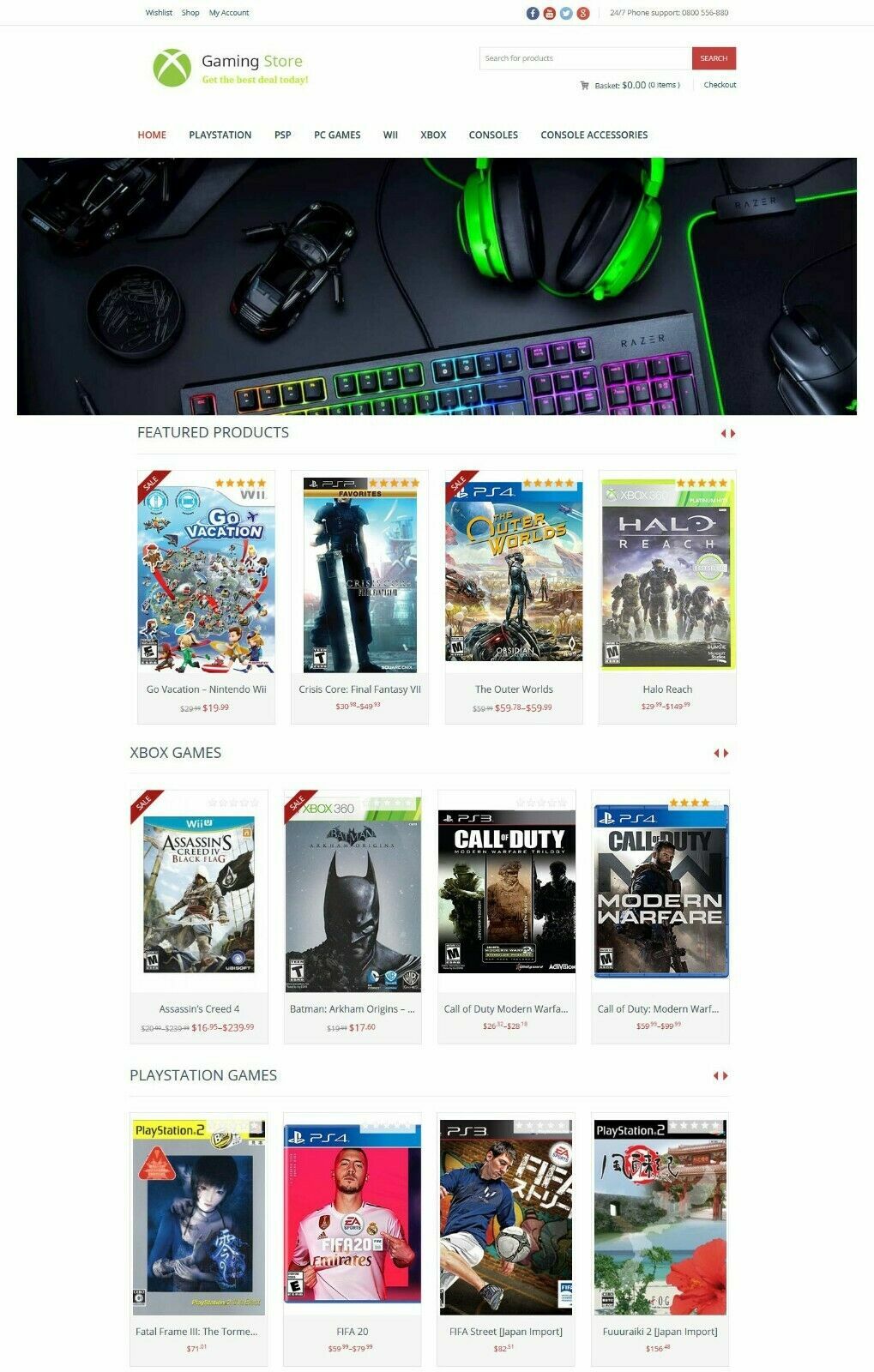Gaming Produts Store, Amazon Affiliate DropShip eCommerce Website + Free Host