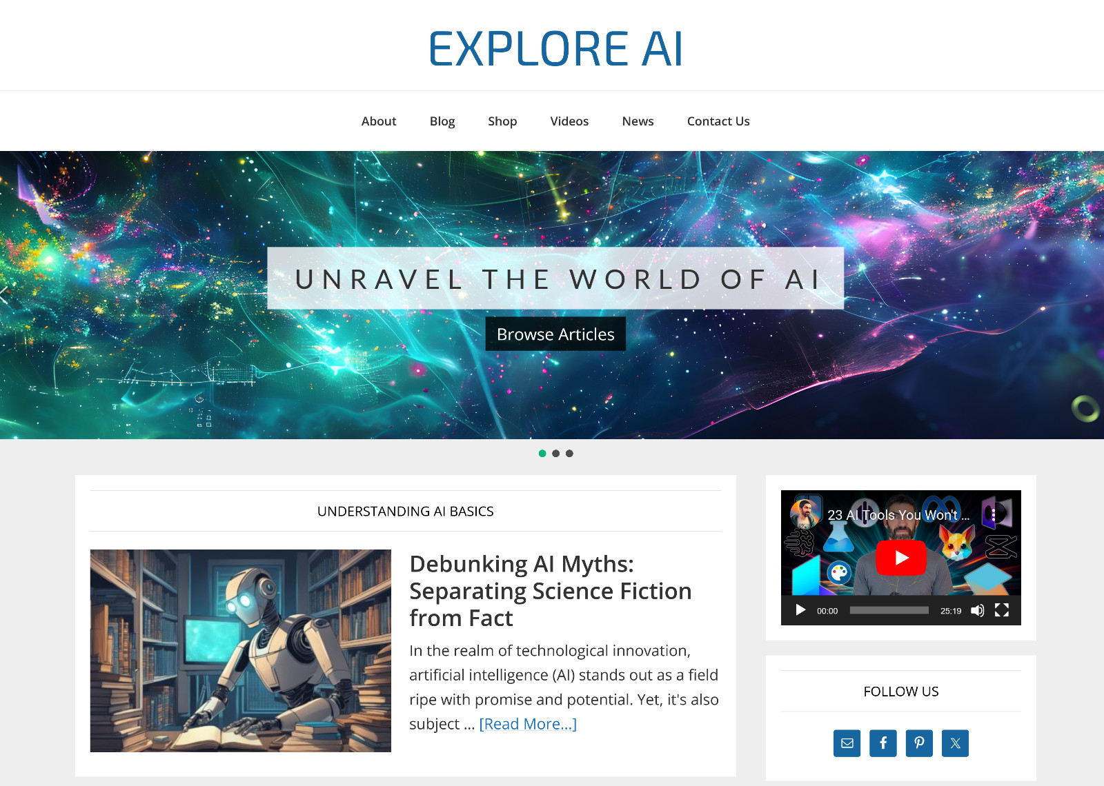 [NEW DESIGN] * Explore AI Website * Artificial Intelligence Blog AUTO CONTENT