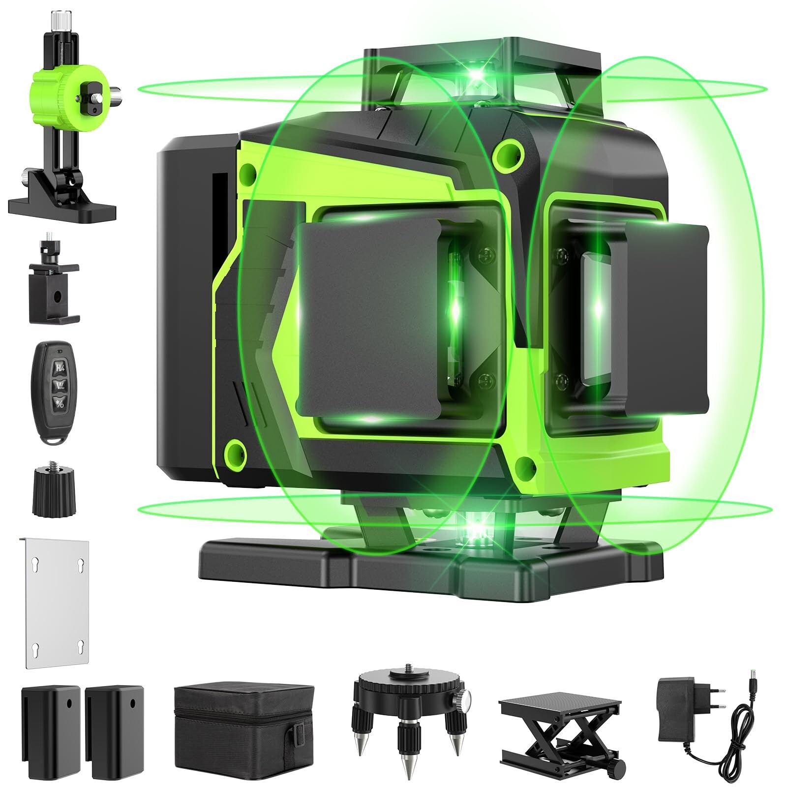 16 Line Laser Level 360 Self Leveling, 4×360°Professional 4D Green … Fast