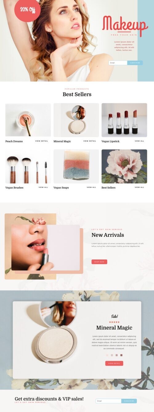 Beautiful Elementor Templates 15 , Mobile Responsive, Salon WordPress Website.