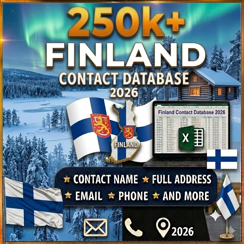 250k FINLAND Email Database list 2026 | Contact Leads (Excel file)