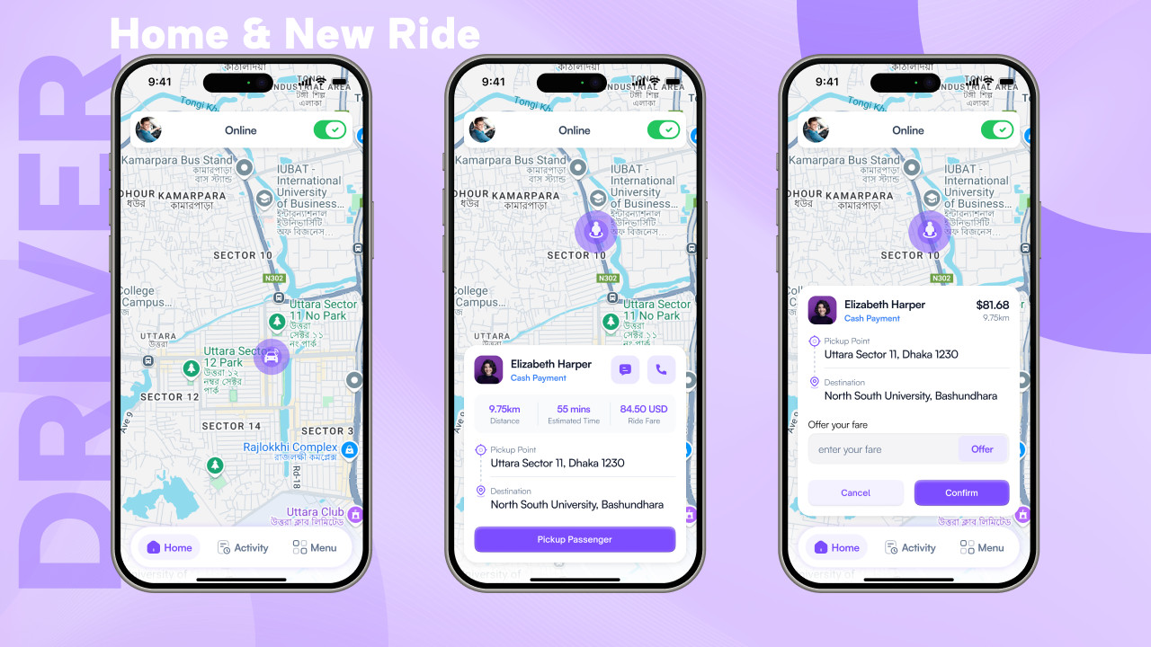 OvaGo – Flutter Complete Ride Sharing Solution App | Android + iOS | Laravel