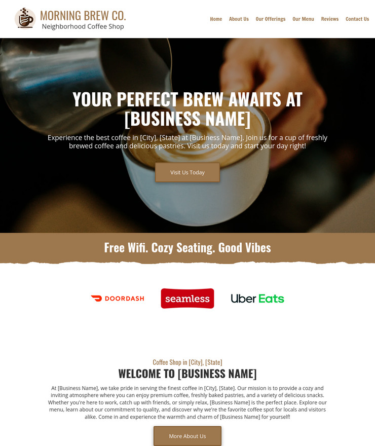 Coffee Shop Business Website *SEE FULL DESCRIPTION*