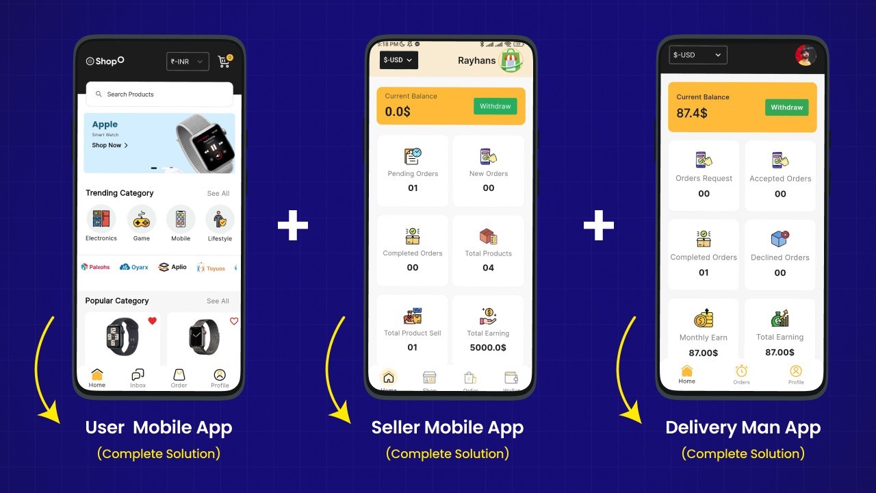 Shopix Multivendor eCommerce Flutter App | Android + iOS | Laravel Admin Panel