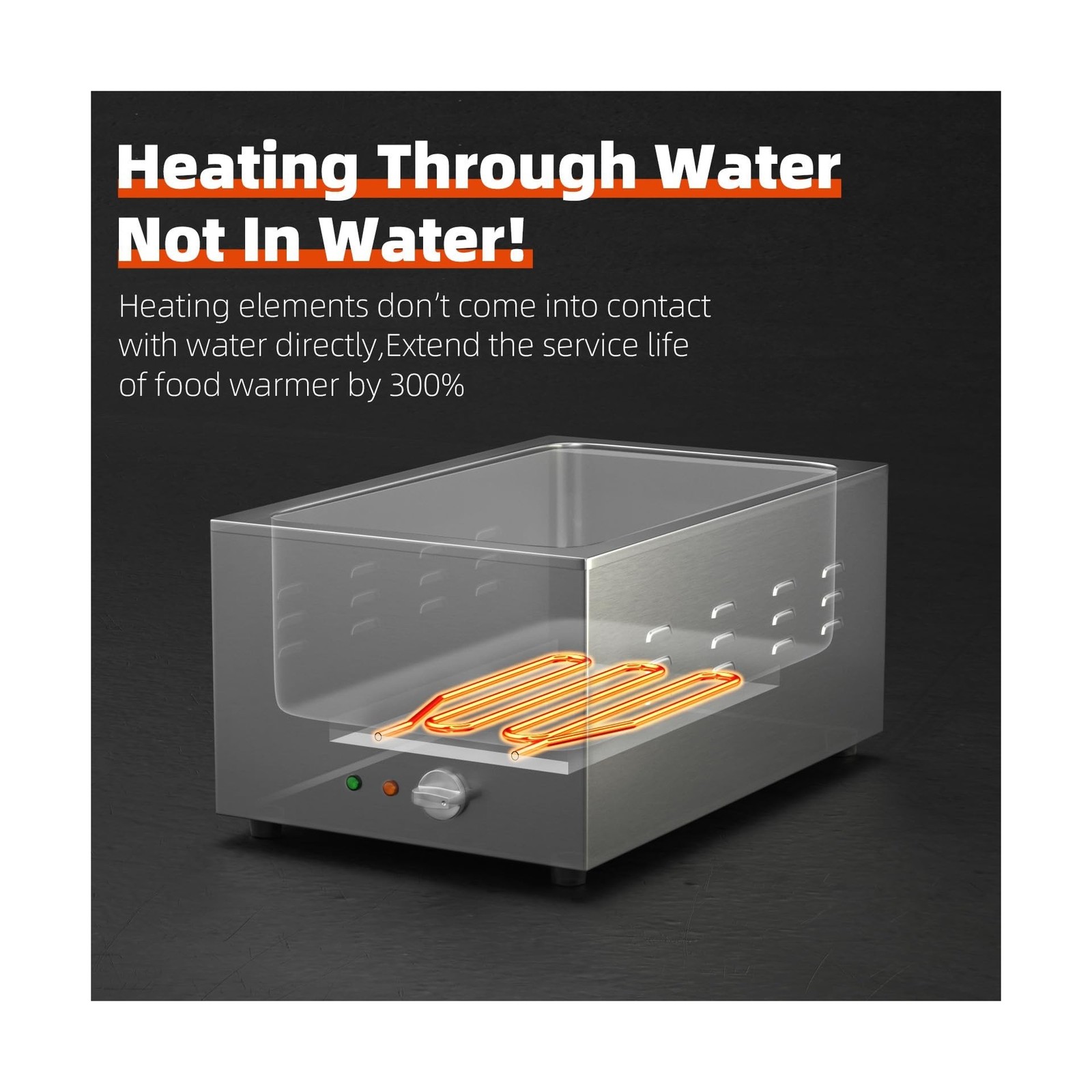 3-Pan 18L Commercial Food Warmer with Non-Leakage Stretch-Forming Water Tank …