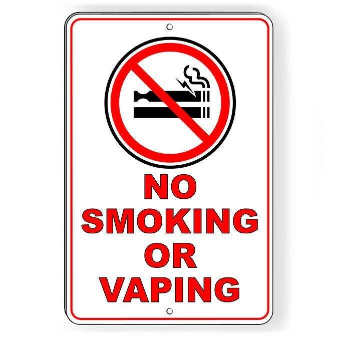 No Smoking Or Vaping Sign / Decal / Decal / In This Area Warning Sns018 /