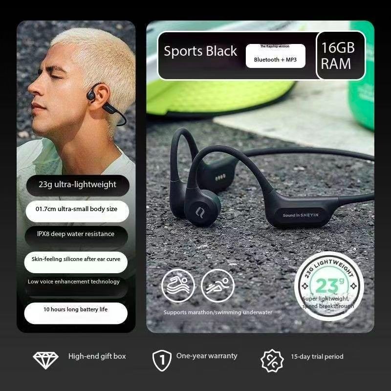 SHEYIN X7Air Bone Conduction Bluetooth Headphones with Ultra Long Battery Life