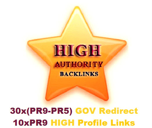 30 GOV Backlinks PR9-PR5 Baclinks + 10xPR9 Profile Backlinks . Traffic, SEO !