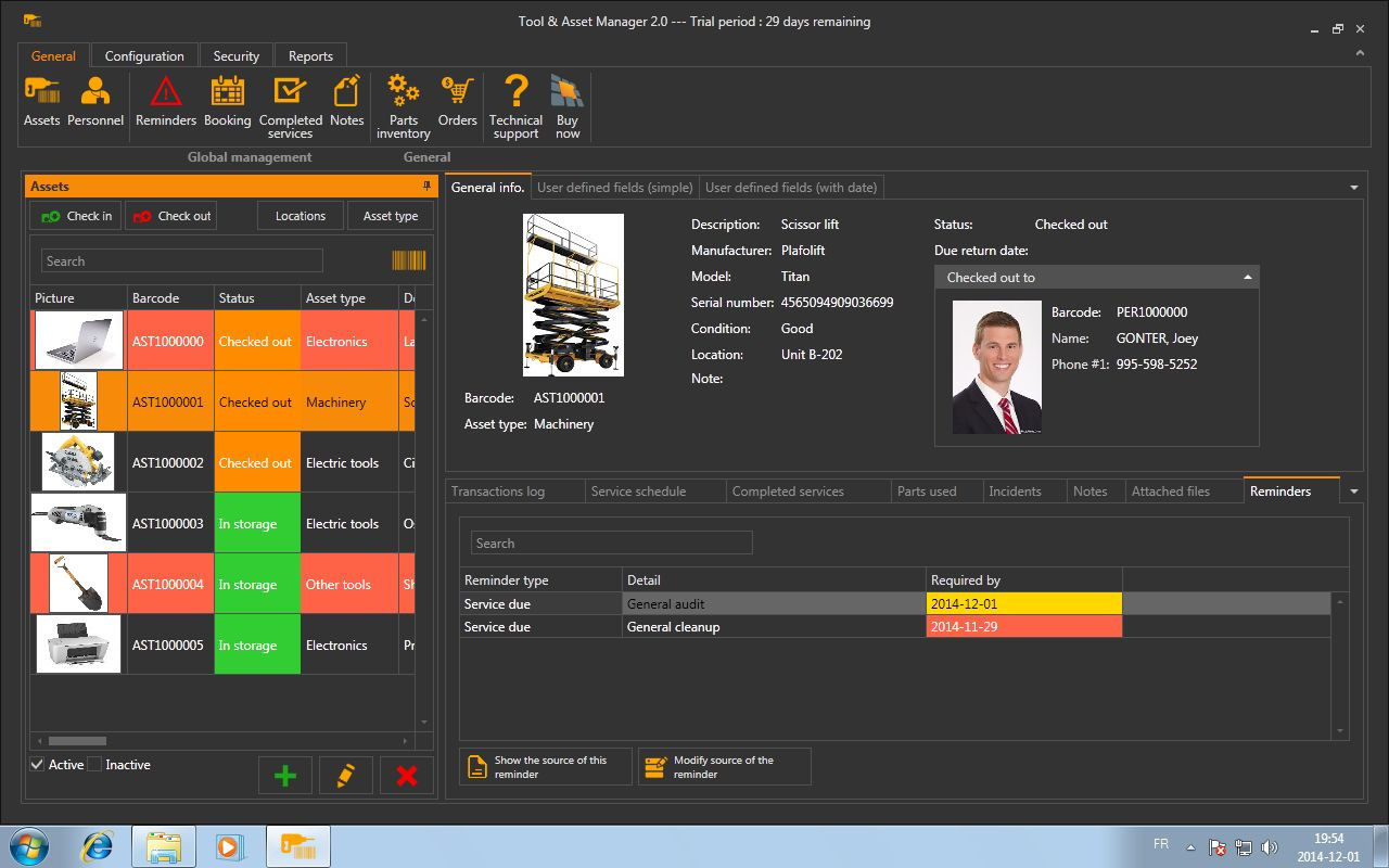 Tool and Asset Management Software – Small to Mid-sized Businesses – Try it free