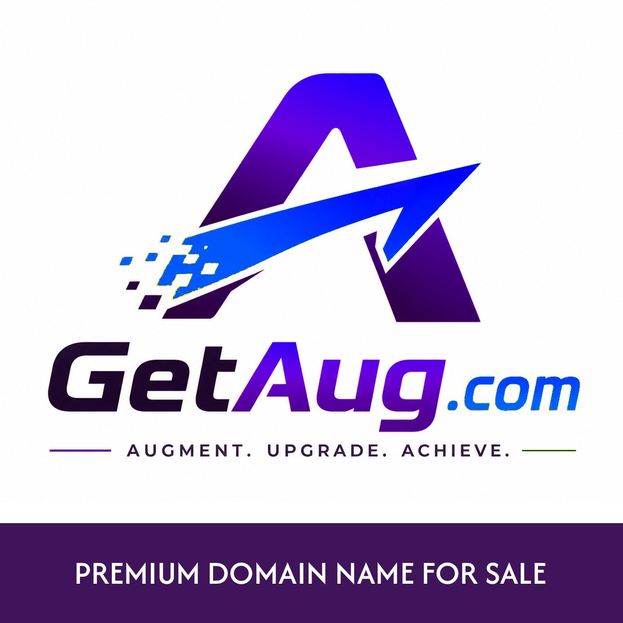 GetAug .COM Brandable Business Domain Name For Sale. AUGMENTED AI. TECH STARTUP.