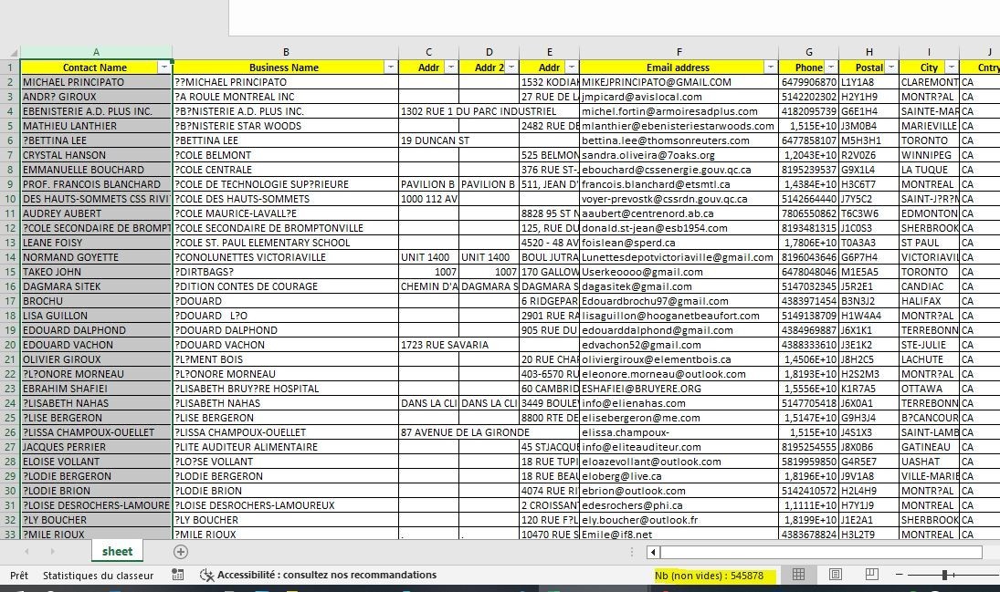 500K CANADA Business Email Database – B2B Contact leads Excel (Digital Download)
