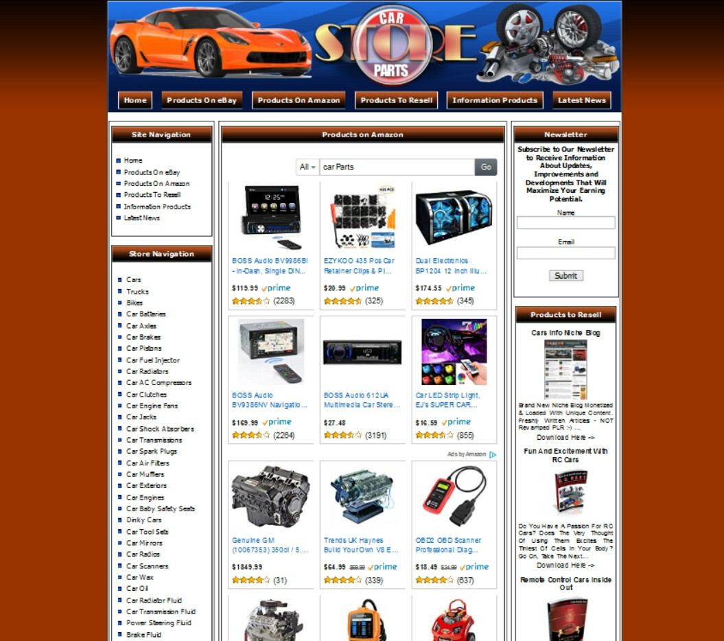 Car Parts and Accessories Website Business for Sale.