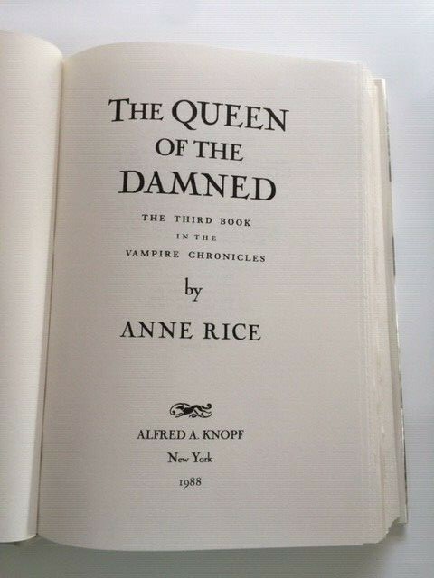 G2U THE QUEEN OF THE DAMNED 1ST ED REVIEW COPY BY ANNE RICE