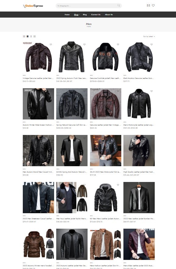 Leather Jackets Store Website, Make Money with Affiliate and Drop Shipping